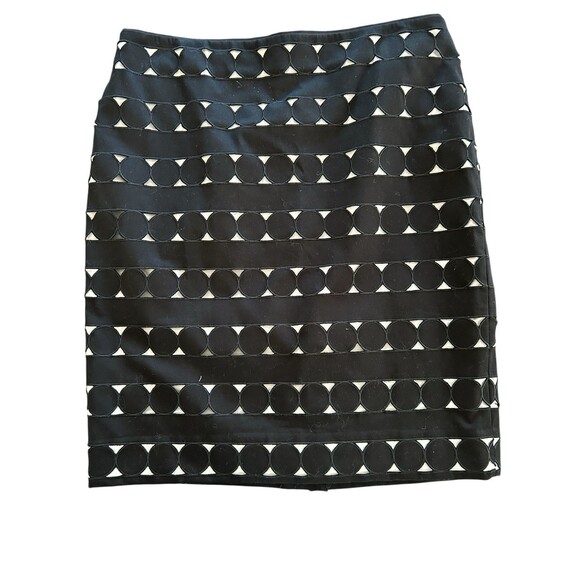 White House Black Market Lattice‎ Polka Dot Lined Skirt Sz 10 - Picture 1 of 5